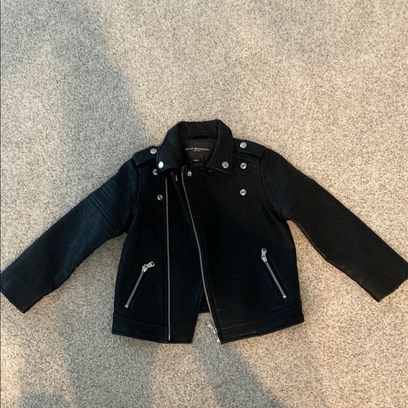 Cult of Individuality Black Moto Jacket with Notched Collar